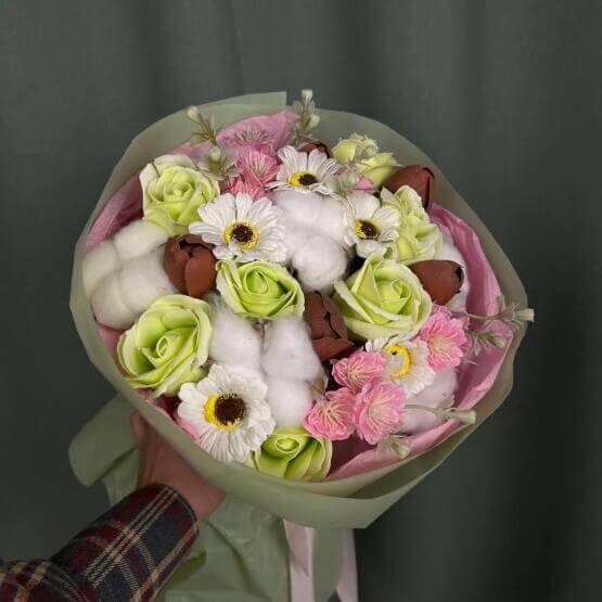 Букет из мыла Цветочная поляна