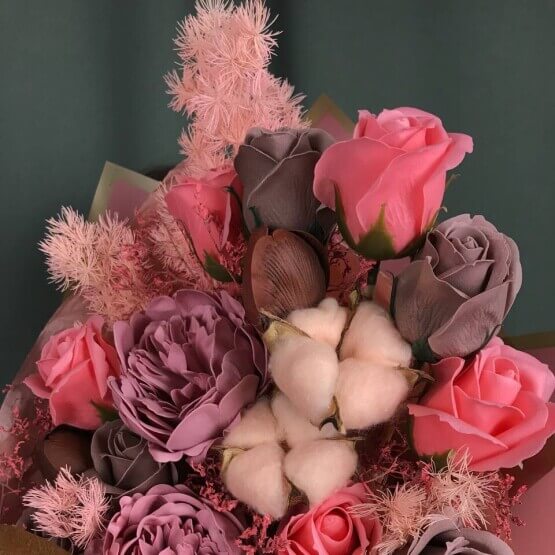 Кофейный букет из мыла