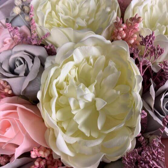 Букет из мыльных цветов «Пудровая дымка»