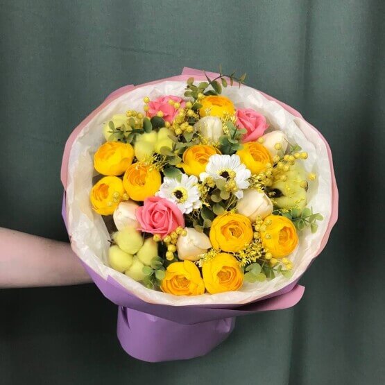 "Солнечный" букет из мыла