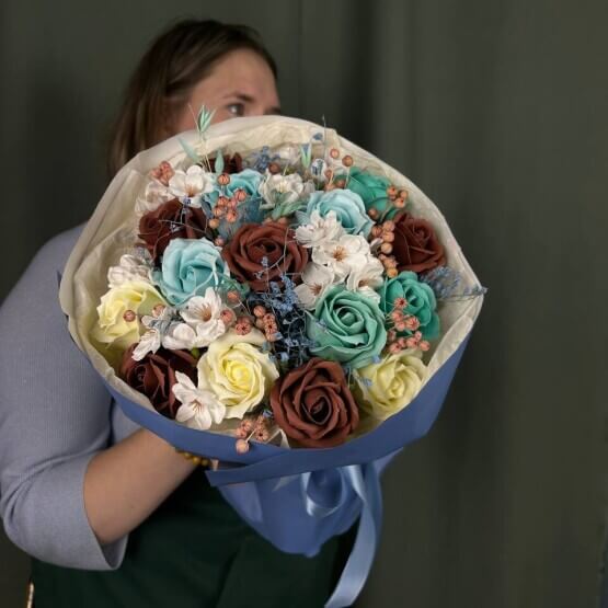 "Мятный шоколад" букет из мыла