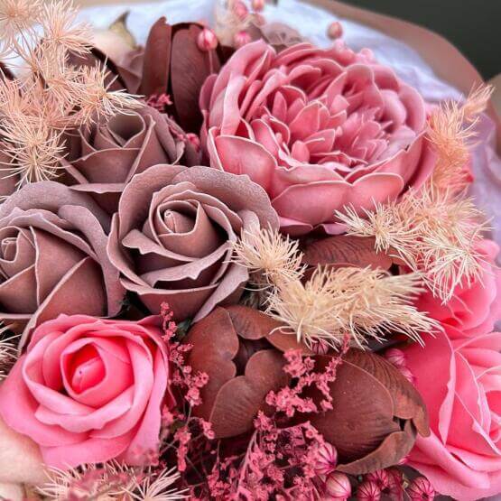 Букет из мыльных цветов «Капучино»