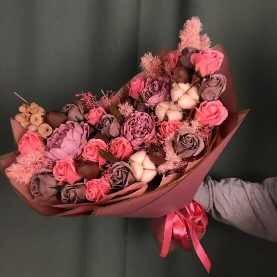 Кофейный букет из мыла