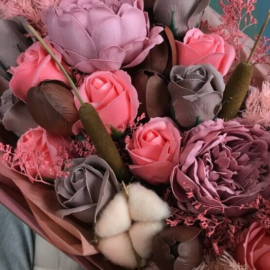 Кофейный букет из мыла