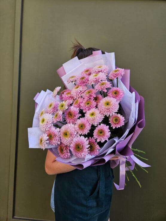 Моно букет хризантем "Пуговки"