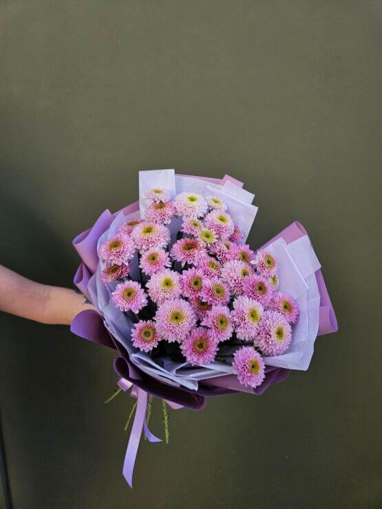 Моно букет хризантем "Пуговки"