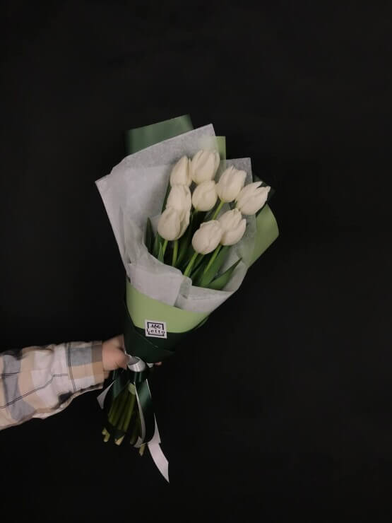 Моно белые тюльпаны